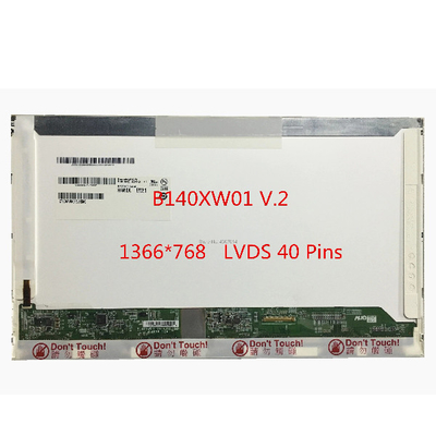 Lo schermo LCD del computer portatile B140XW01 V2 pannella i colori dell'esposizione di 262K 45% NTSC