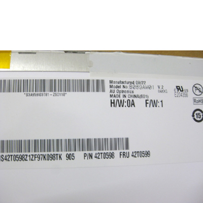 Modulo LCD a 8,9 pollici di TFT dell'esposizione di 1024*600 133 PPI B089AW01 V2